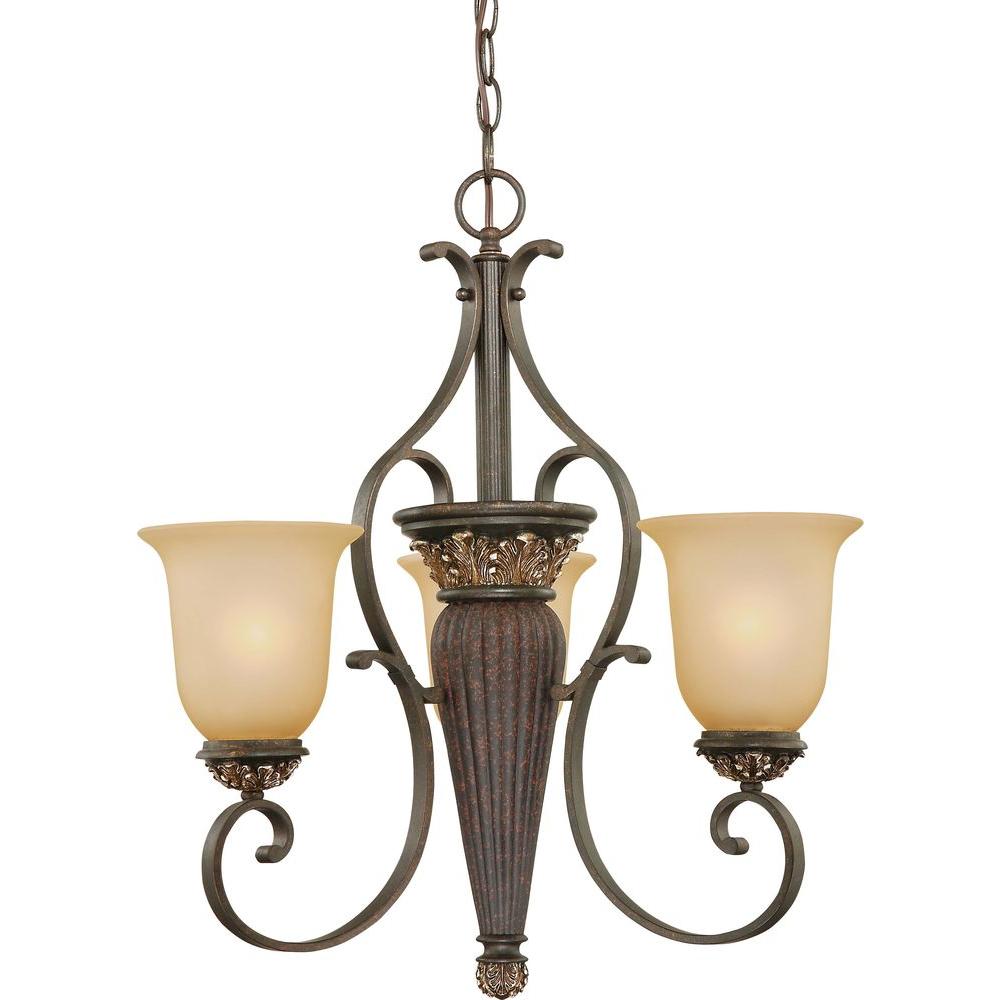 Volume Lighting Bristol 3 Light Vintage Bronze With Antique Gold Volume Lighting Bristol 3 Light Vintage Bronze With Antique Gold Chandelier