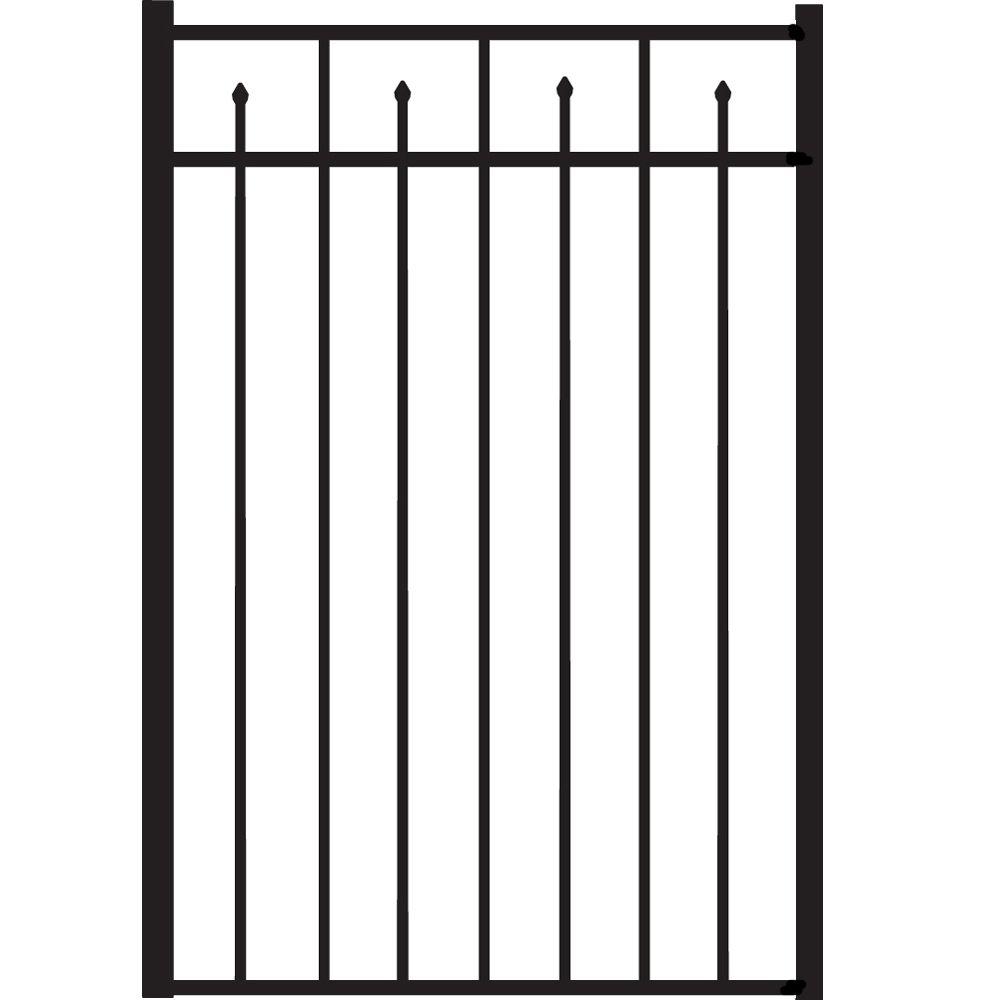 6 Ft W X H Black Iron Swinging Wood Block Wall Fence Gate Swinging Wood Block Wall Fence Gate