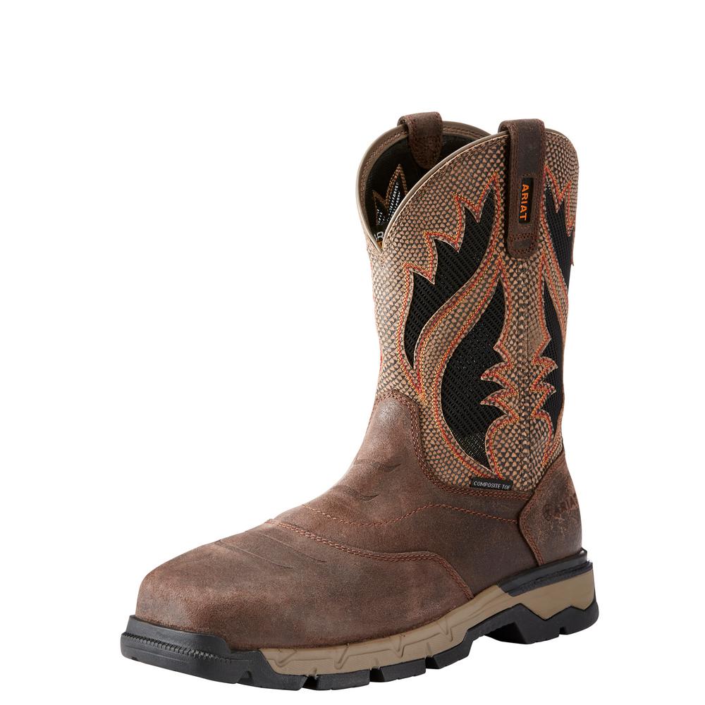 tan composite toe boots