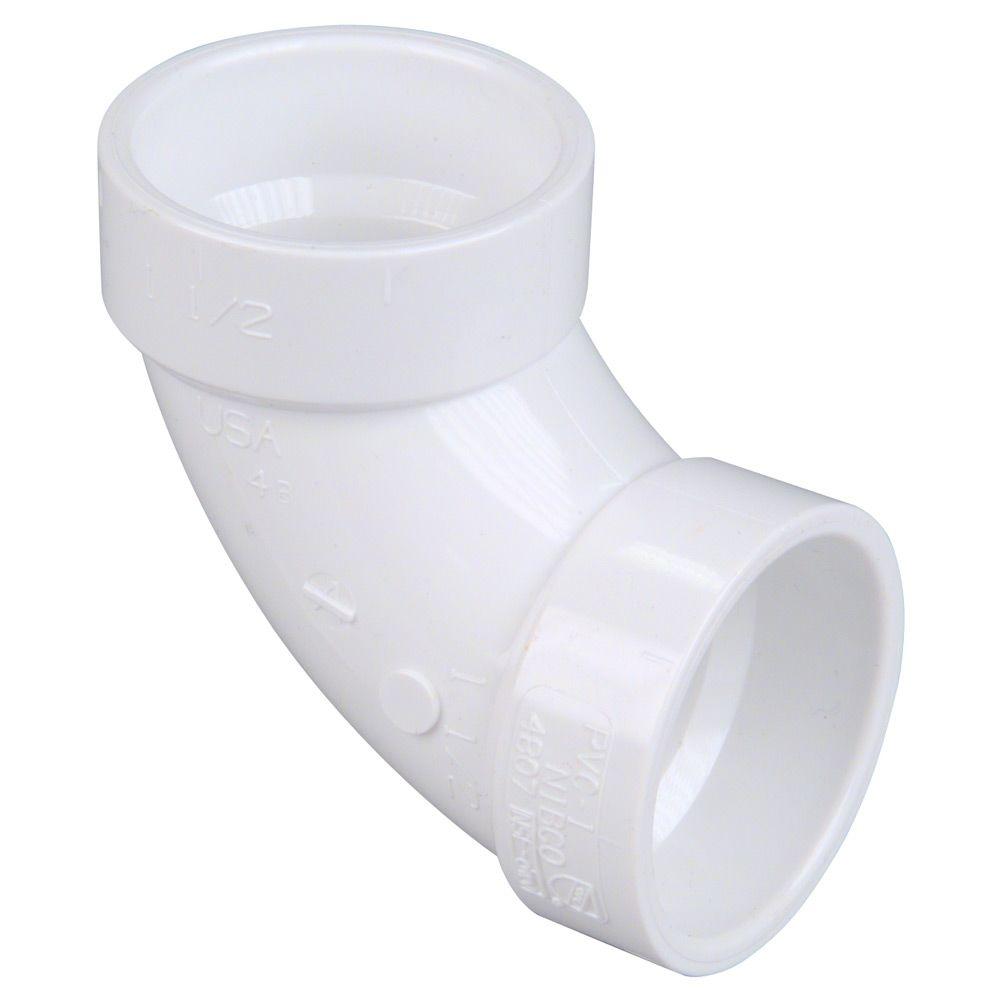 Nibco 3 In Pvc Dwv 90 Degree Hub X Hub Long Turn Elbow Fitting C4807lthd3 The Home Depot