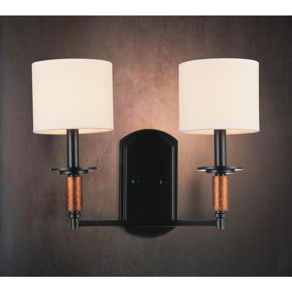 Cwi Lighting Sia 2 Light Black Sconce Cwi Lighting Sia 2 Light Black Sconce