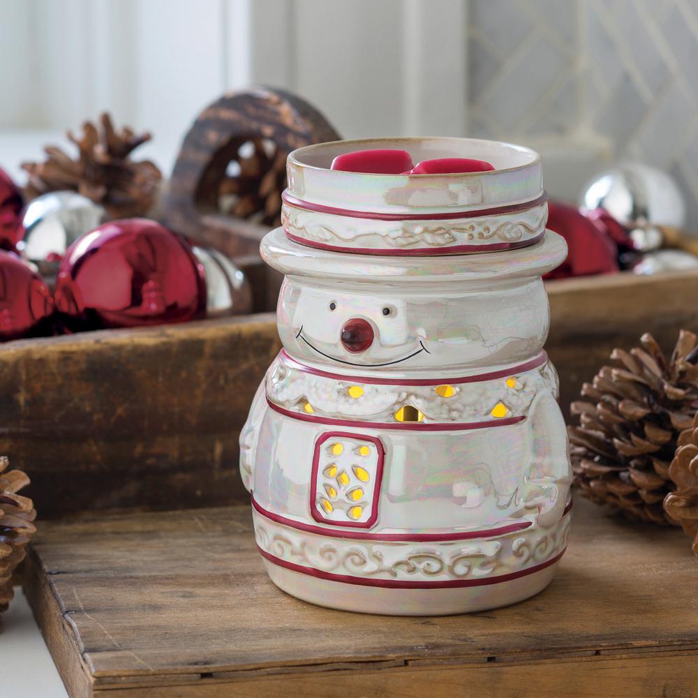 Candle Warmers Etc 7.3 in Snowy 2in1 Flickering Fragrance Warmer