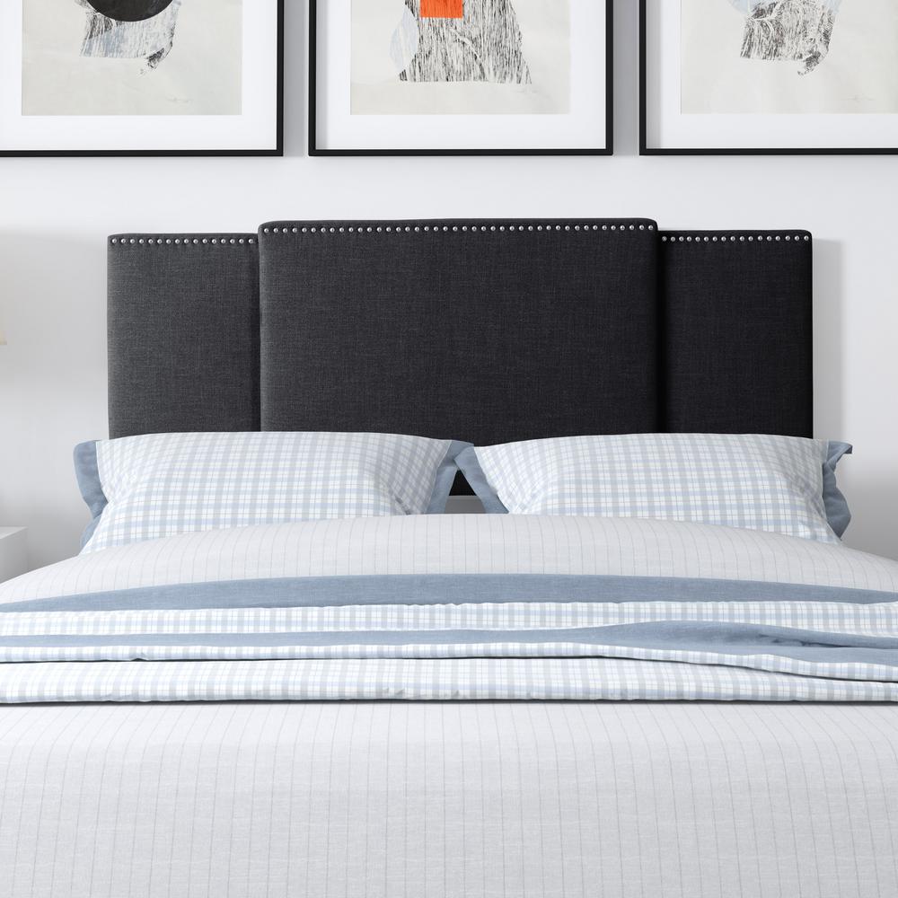Corliving Fairfield Dark Grey Padded Fabric Double Queen King Fairfield Dark Grey Padded Fabric Double Queen King Expandable Panel Headboard