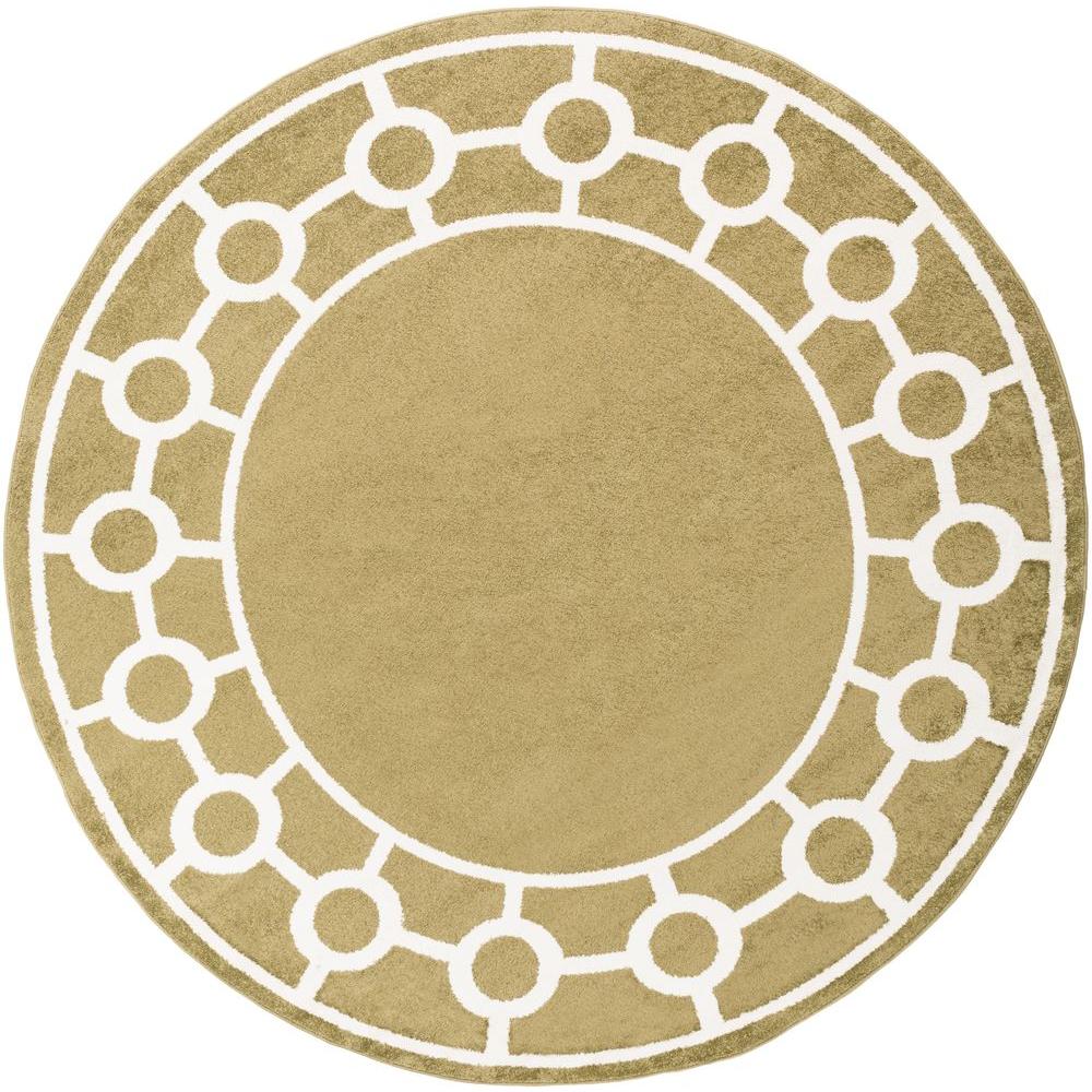 Home Decorators Collection Edward Olive 8 ft. x 8 ft. Round Braided