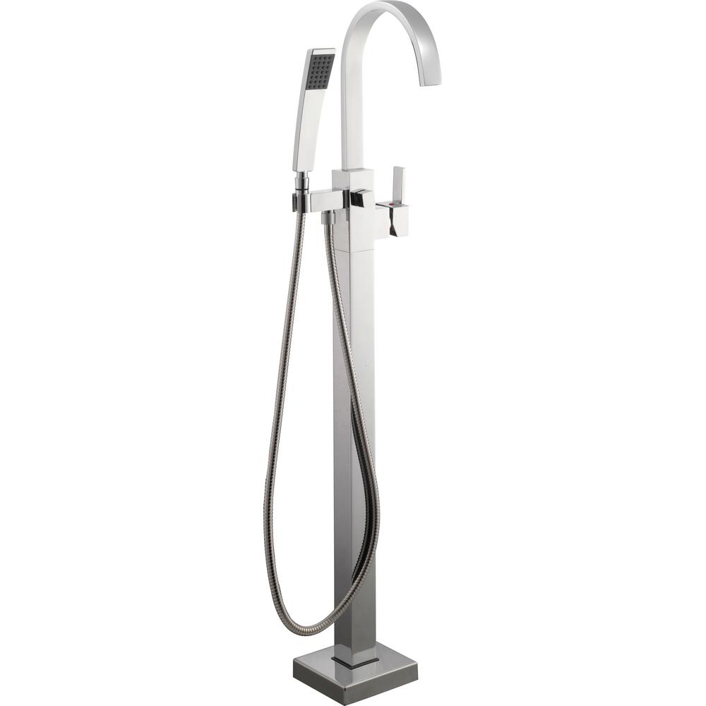 Glacier Bay Farrington Single-Handle Freestanding Floor Mount Tub Faucet with Handheld Handshower in Chrome