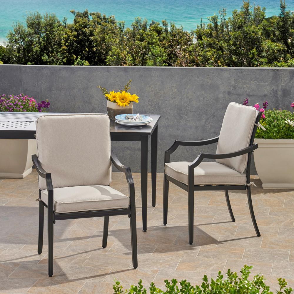 Matte Black Outdoor Dining Chairs Patio Chairs The Home Depot