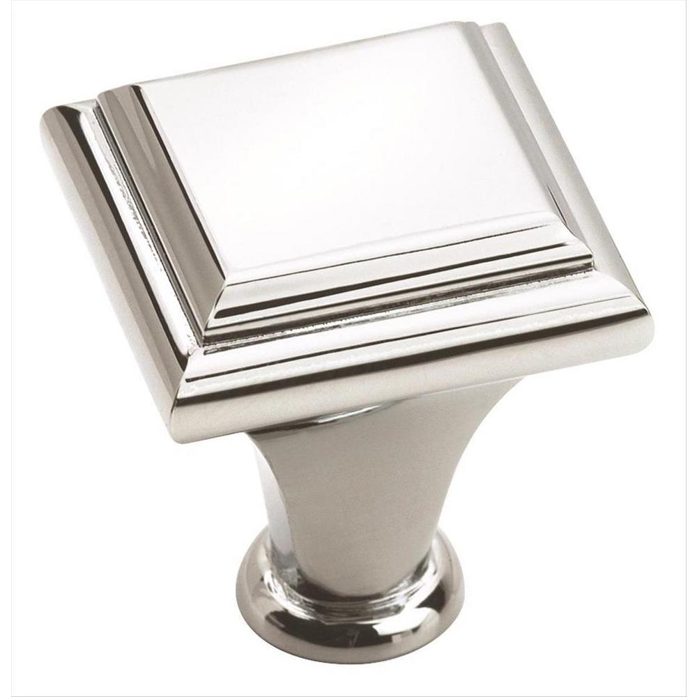 Manor 1 in (25 mm) Length Polished Chrome Cabinet Knob. Pack of 12