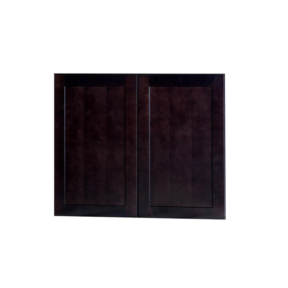 Bremen Ready To Emble 36x24x12 In Shaker High Double Door Wall Bremen Ready To Emble 36x24x12 In Shaker High Double Door Wall Cabinet Espresso Se W3624 The Home Depot