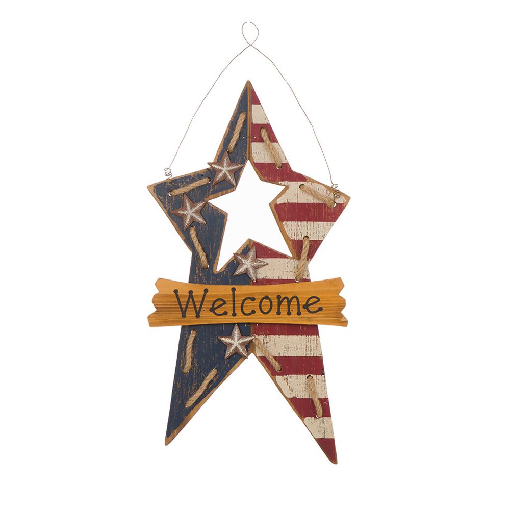 Glitzhome 18 5 In H Patriotic Wooden Star Wall Decor 1308004231