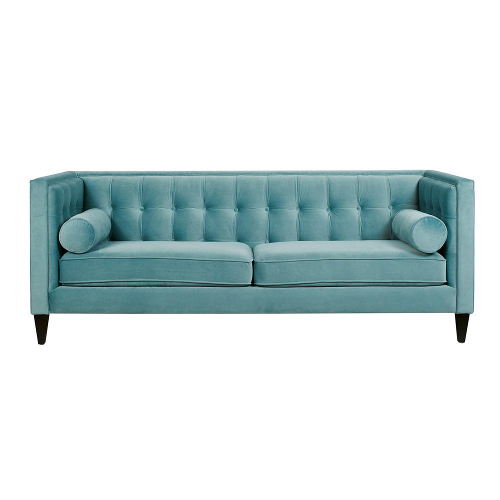 Jennifer Taylor Jack Arctic Blue Tuxedo Sofa 8403 3 894 The Home Depot Jennifer Taylor Jack Arctic Blue Tuxedo Sofa