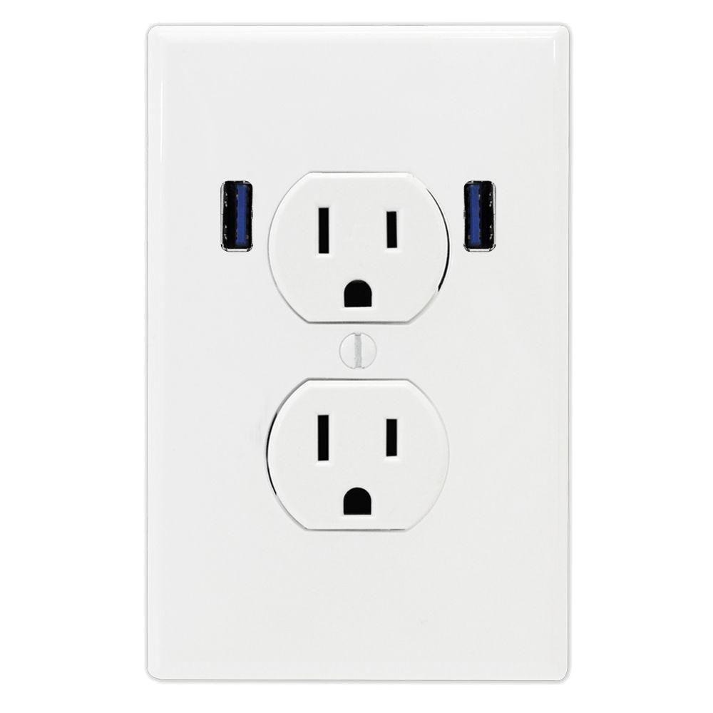 duplex receptacle with usb charger