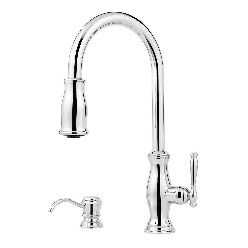Pfister Hanover Single Handle Pull Down Sprayer Kitchen Faucet In