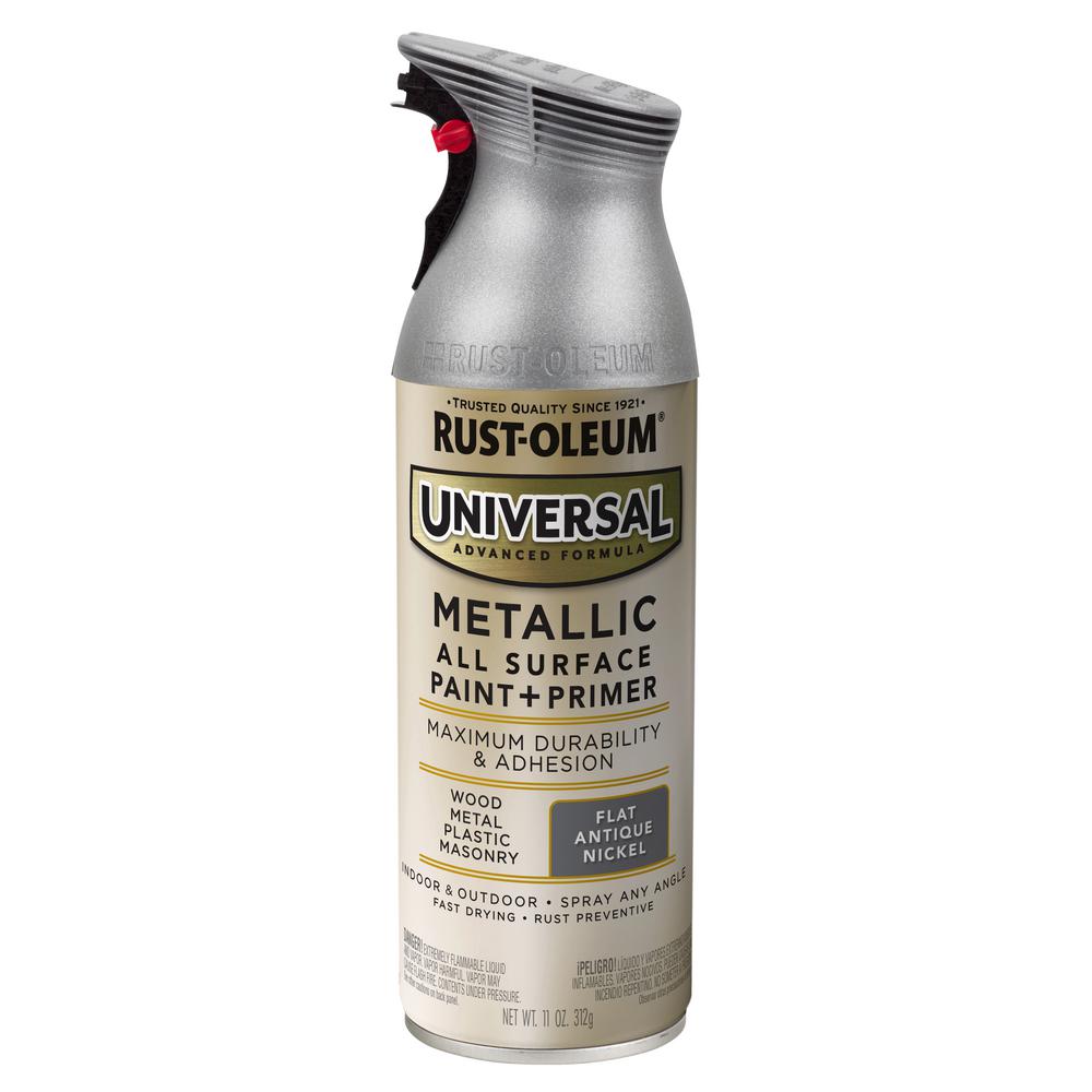 Rust Oleum Universal 11 Oz All Surface Metallic Antique Nickel Spray   Antique Nickel Rust Oleum Universal General Purpose Spray Paint 342495 64 1000 