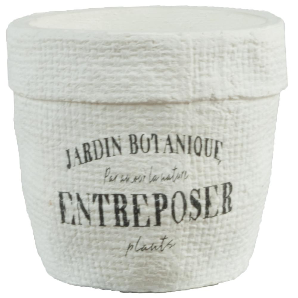 Pride Garden Products Jute Bag 4 25 In Dia White Cement Planter Dia White Cement Planter