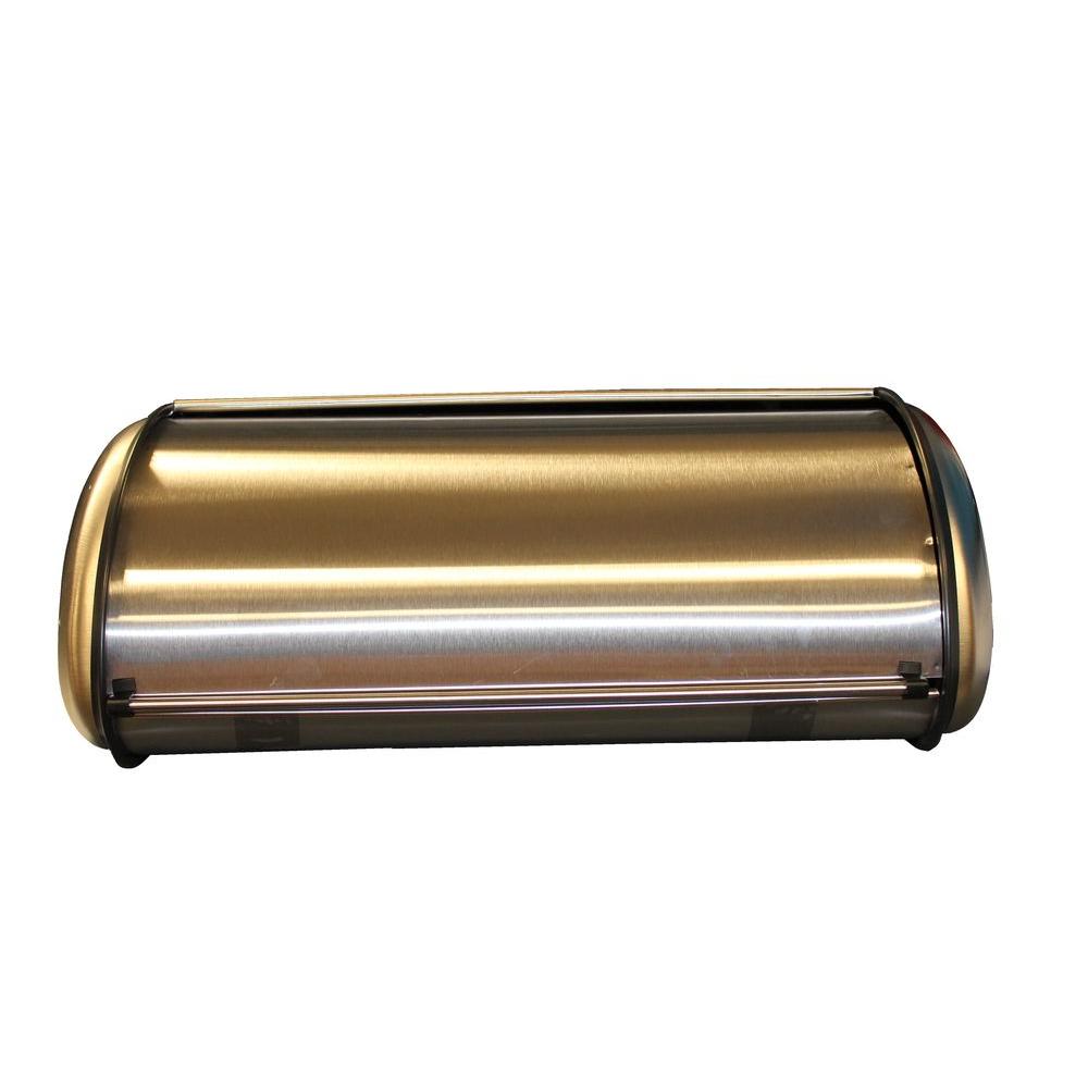 Anchor Hocking Bread Box Euro in Brushed Steel, Gold