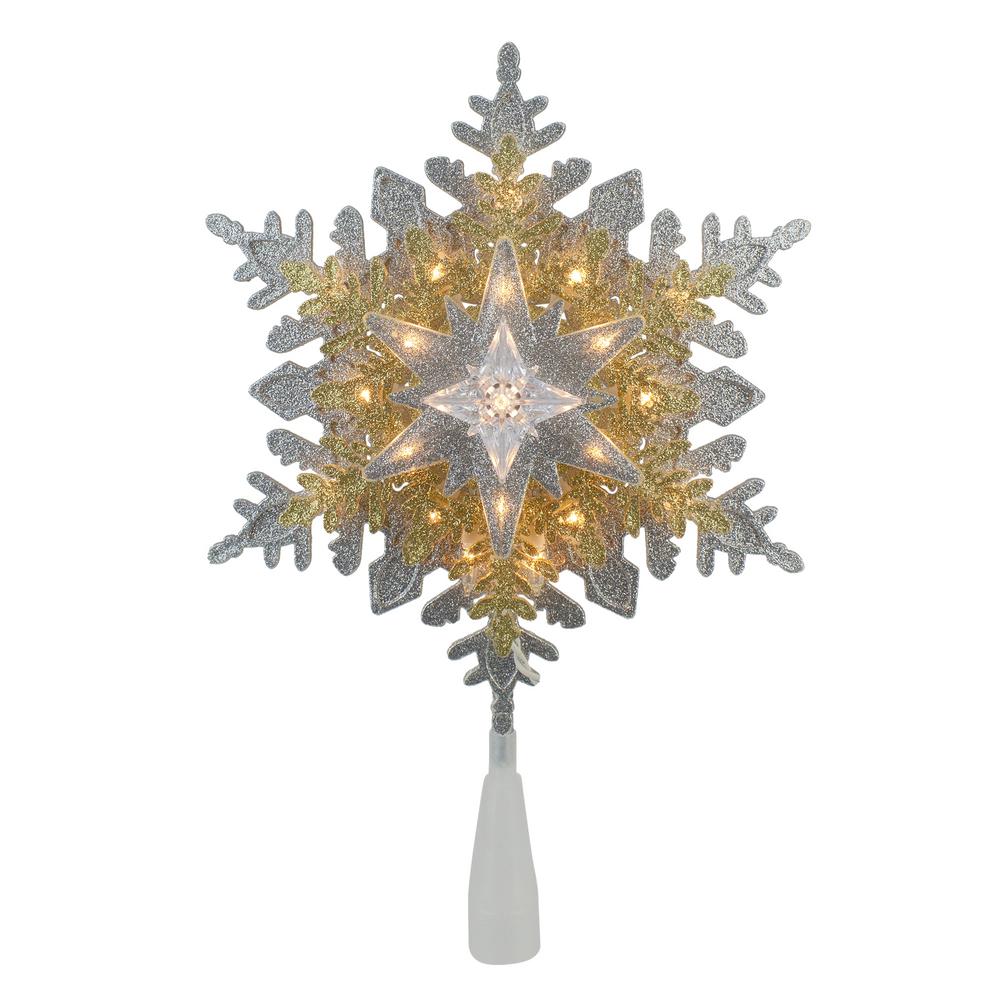 Northlight 13 5 In Lighted Gold And Silver 3 Layer Snowflake