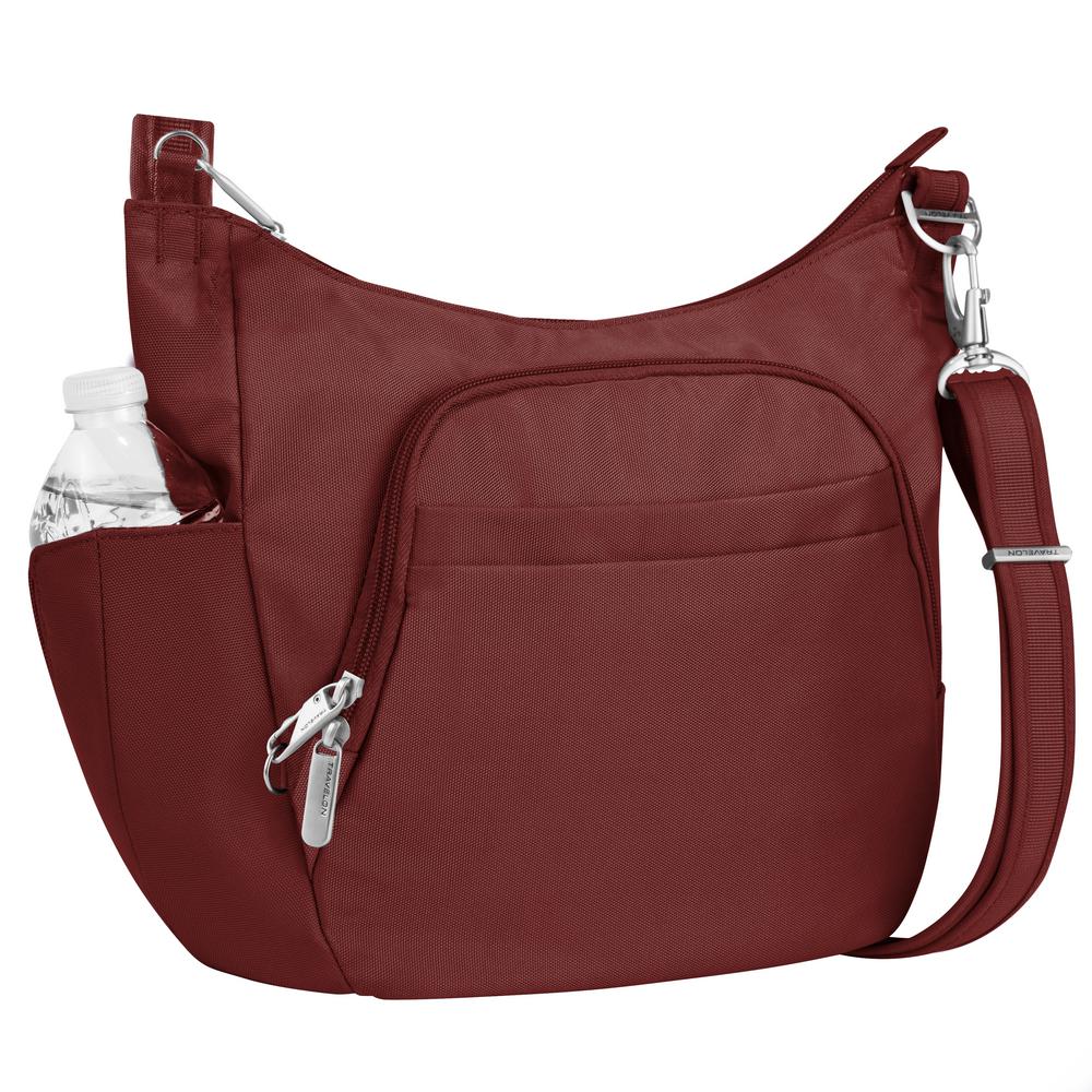 Travelon Anti Theft Wine Poly Crossbody Bucket Tote Bag 42757 230 Travelon Anti Theft Wine Poly Crossbody Bucket Tote Bag