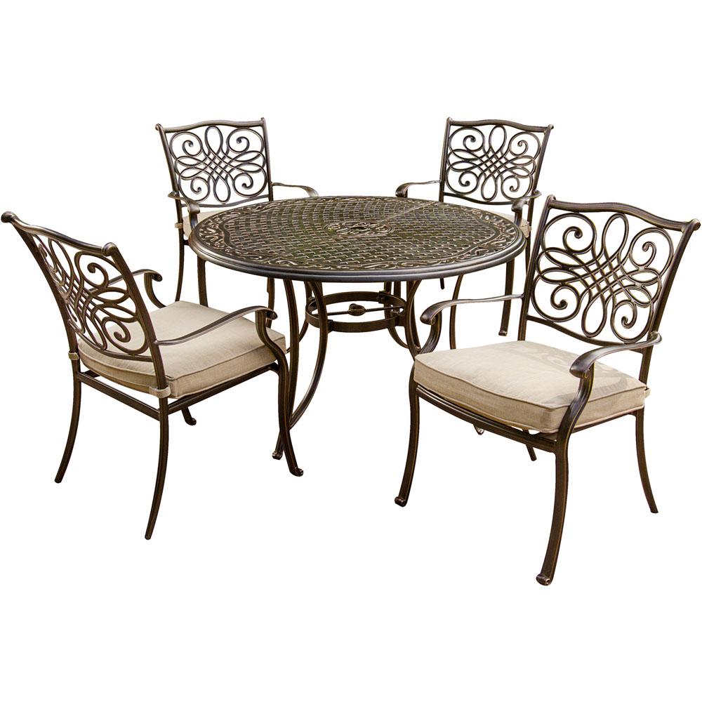 Hanover Traditions 5 Piece Patio Outdoor Dining Set With 4 Cast