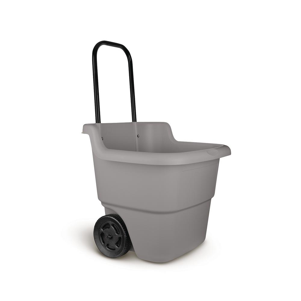 Suncast 15 Gal Portable Resin Gray Lawn Cart Lc1250l The Home Depot
