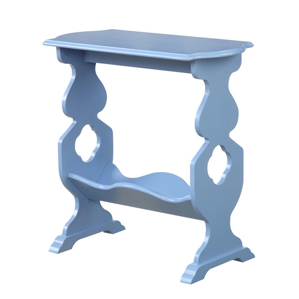 Decor Therapy Simplify Antique Iced Blue Oval End TableFR1540 The