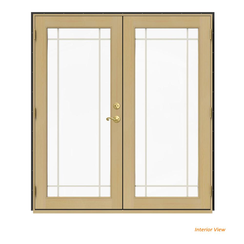 JELDWEN 72 in. x 80 in. W2500 Bronze Clad Wood RightHand 10 Lite