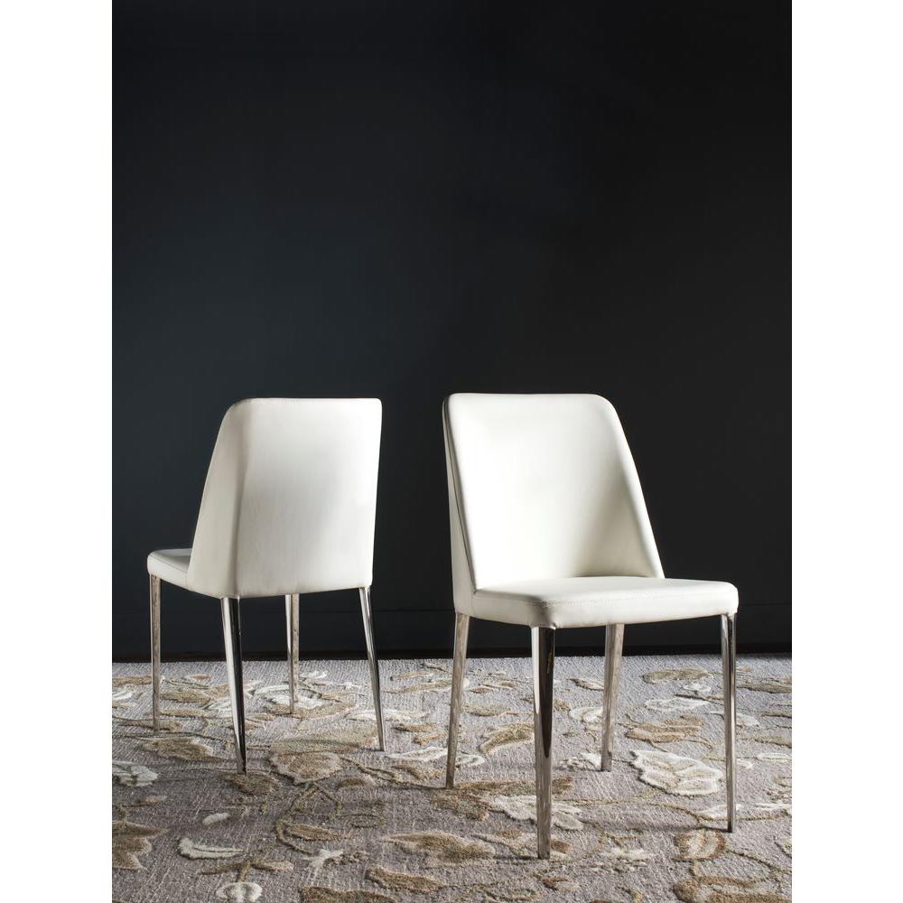 Safavieh Baltic White Bicast Leather Dining Chair (Set of 2)FOX2012A