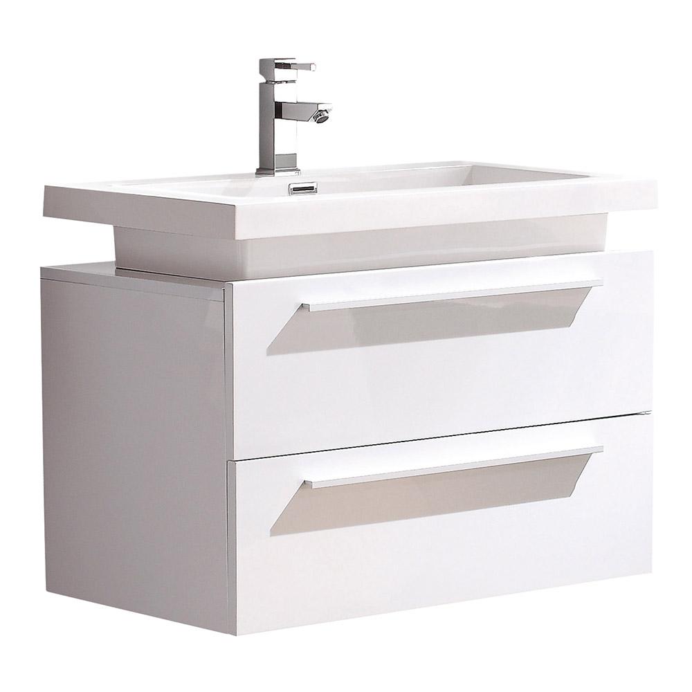 Fresca Medio 32 In Bath Vanity White With Acrylic Top Basin