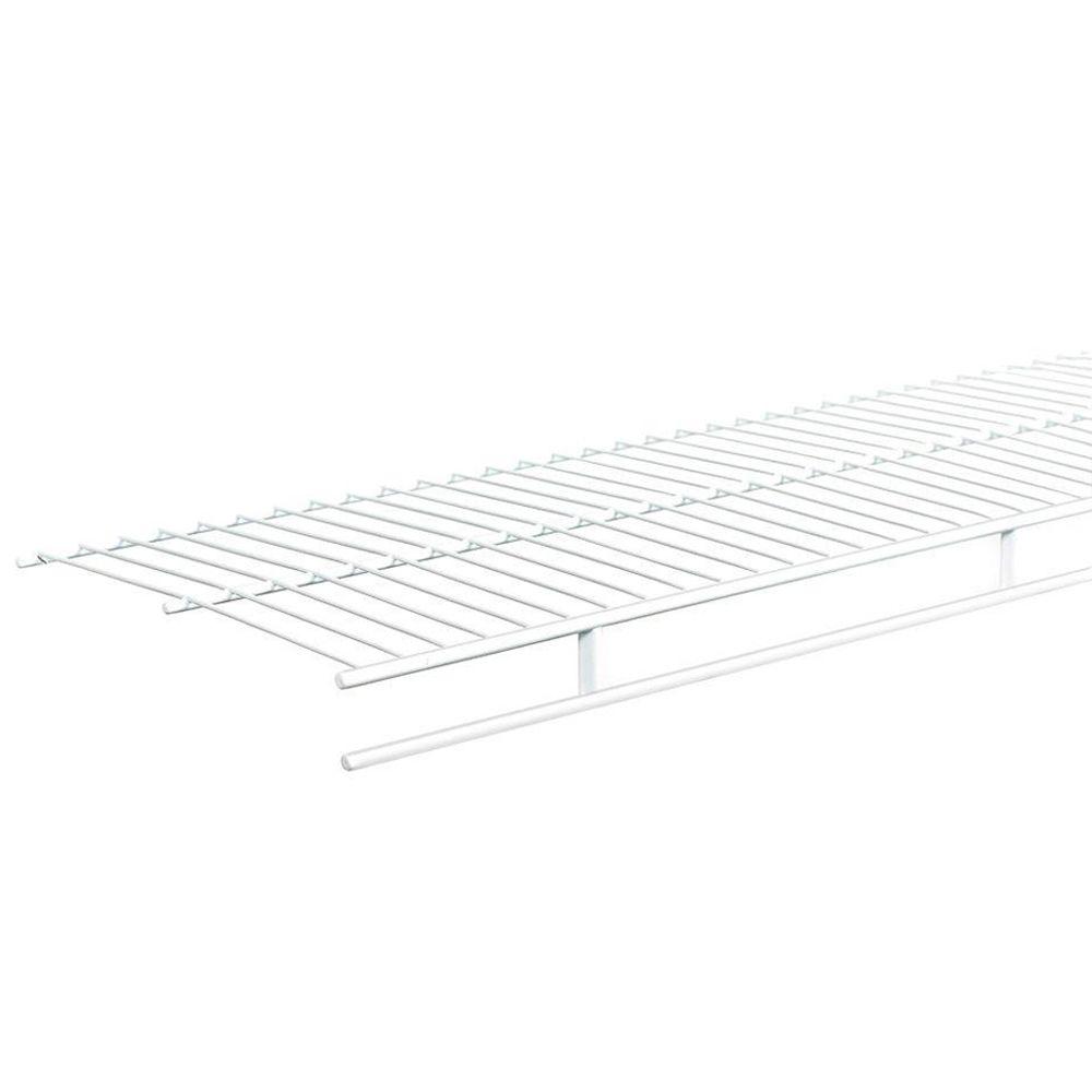 ClosetMaid SuperSlide 96 in. W x 12 in. D White Ventilated Wire Shelf ...