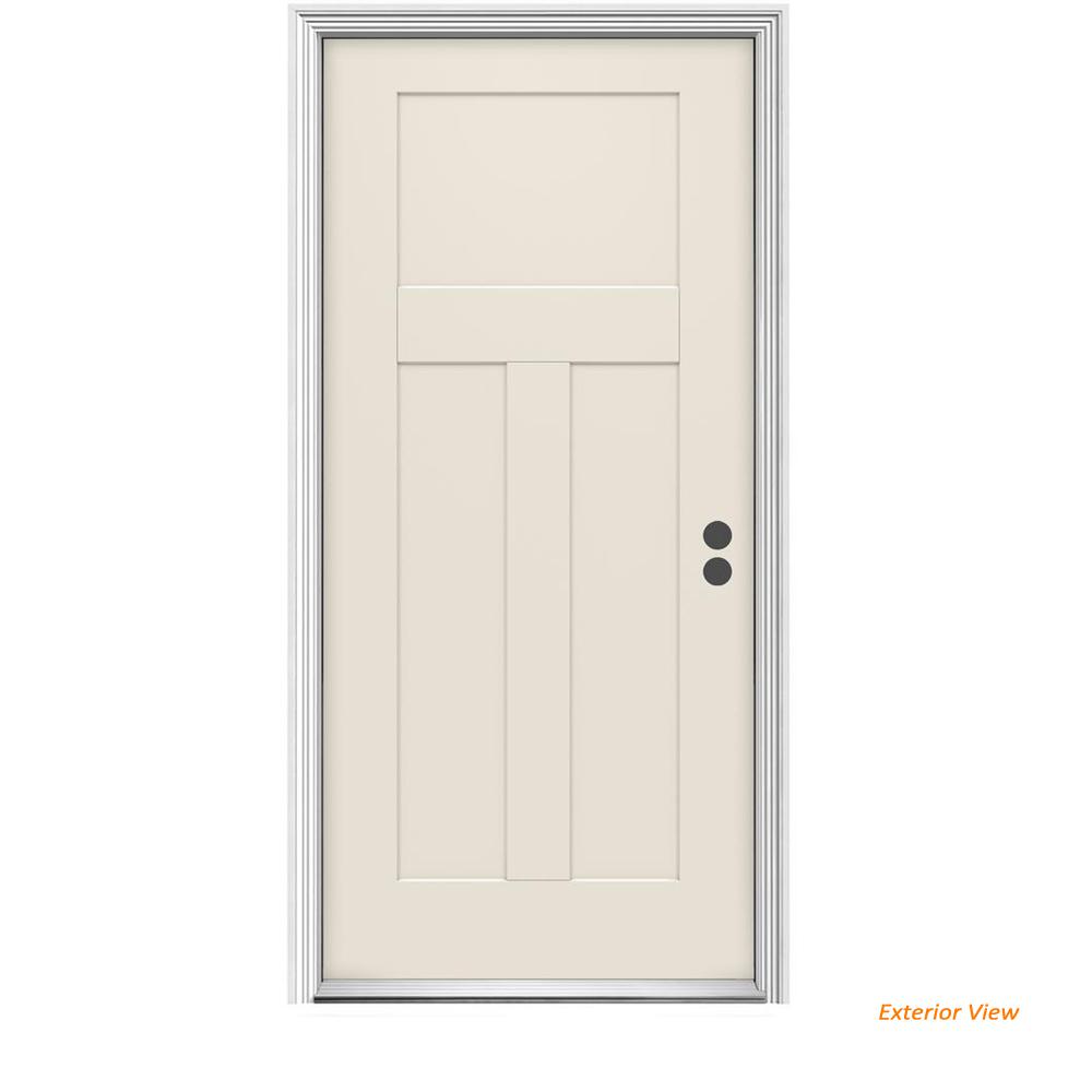 Jeld Wen 32 In X 80 In 3 Panel Craftsman Primed Left Hand