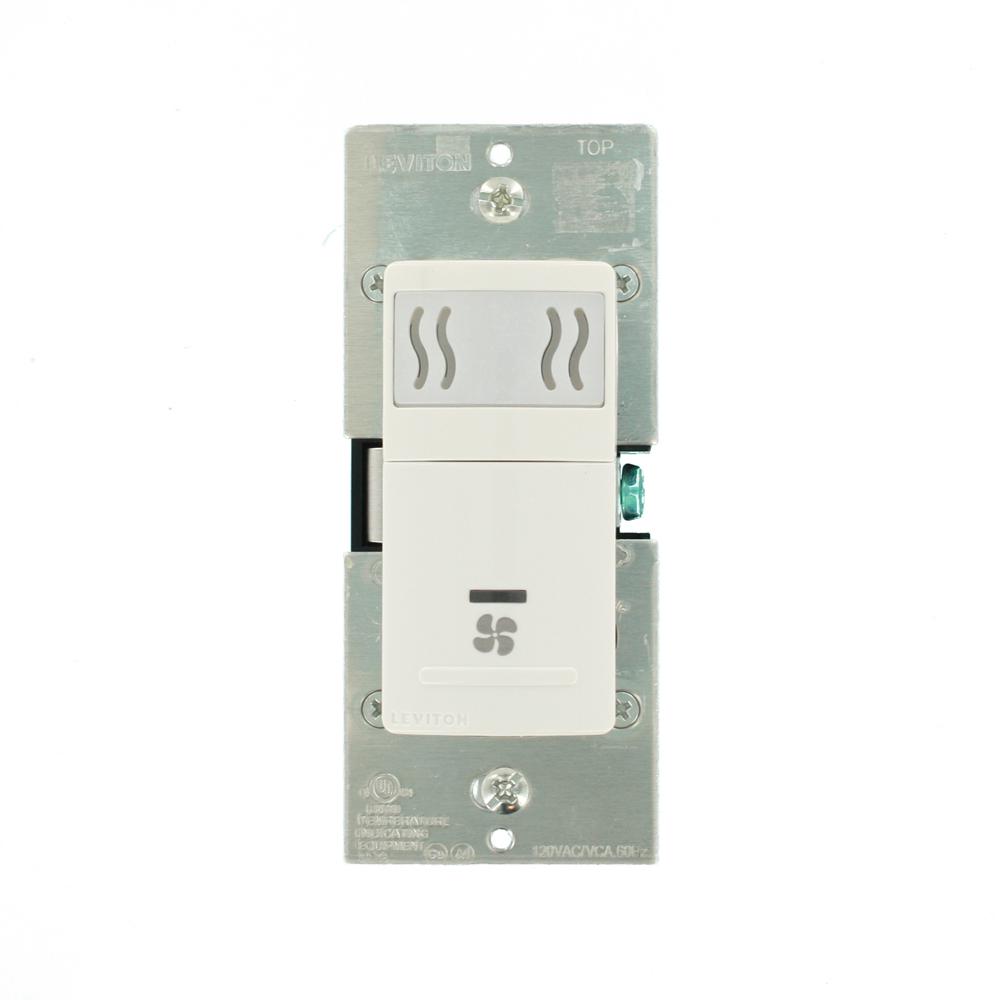 Leviton Humidity Sensor Fan Control Single Pole White Speed IPHS51LW 5