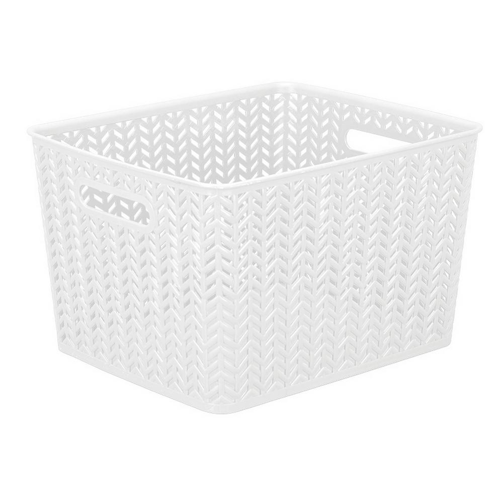 White Bins Baskets Cube Storage Accessories The Home Depot 13 75