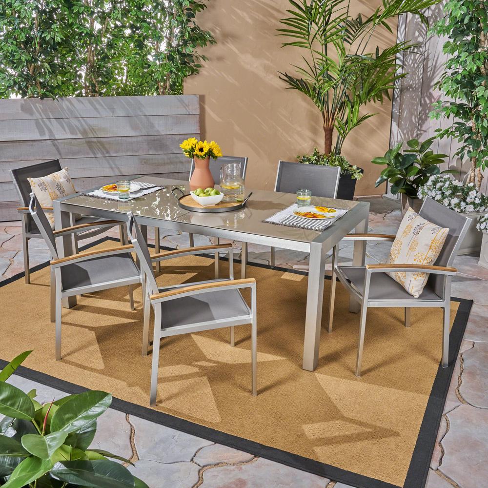 Silver Patio Dining Furniture Patio Furniture The Home Depot