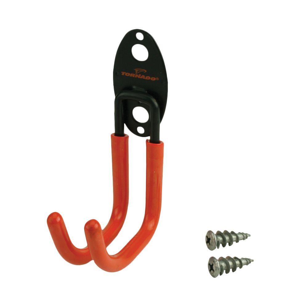Tornado 40 Lb Large Orange Vinyl Coated Steel Wall Mount J Hook