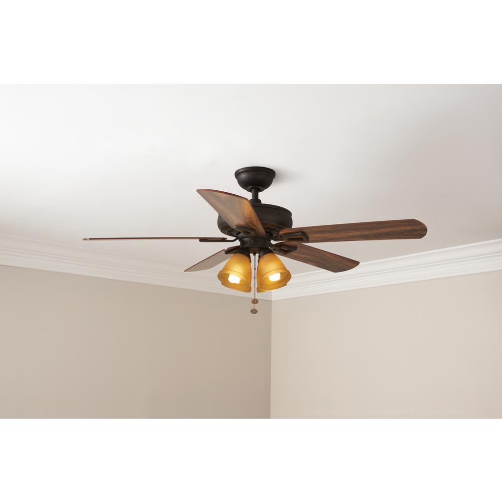 Hampton Bay Lyndhurst 52 In Led Oil Rubbed Bronze Ceiling Fan