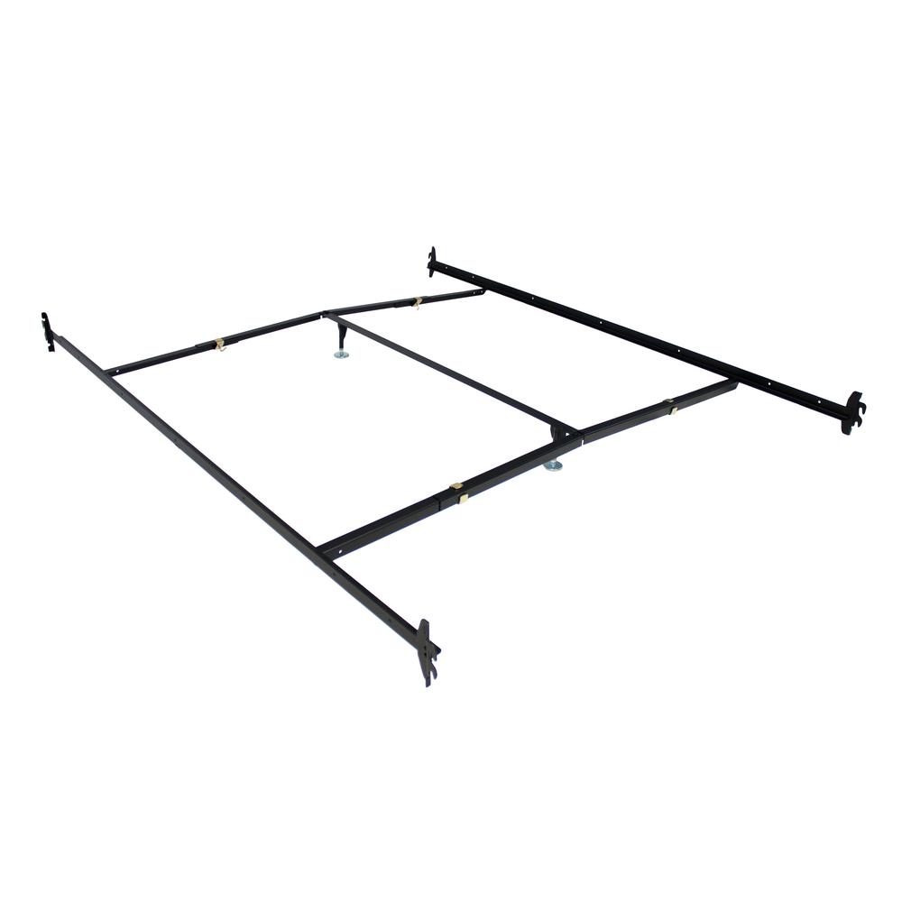 HOLLYWOOD BED FRAME Black Adjustable Bedframe Headboard Footboard Hook