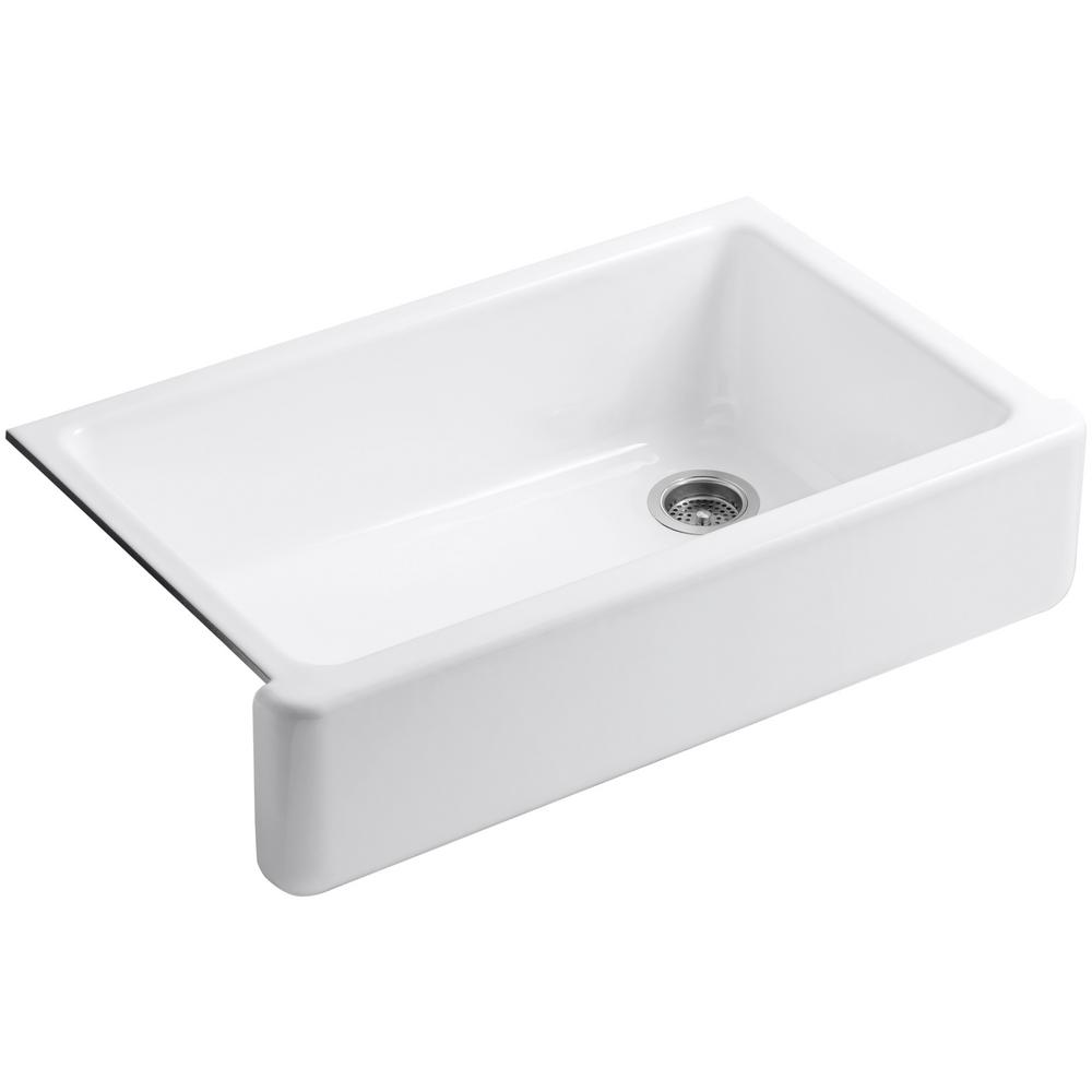 Kohler Whitehaven Undermount Farmhouse Apron Front Cast Iron 36 In Single Bowl Kitchen Sink In White