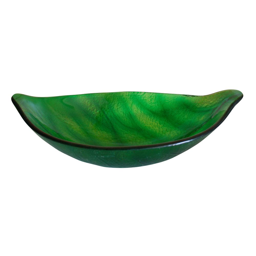 Eden Bath Leaf Shaped Glass Vessel Sink in GreenEB_GS18 The Home Depot