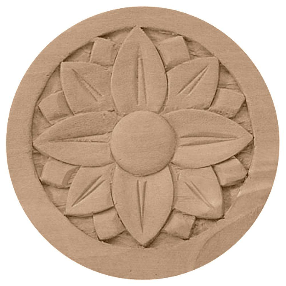 5W x 5H x 3//4P Ekena Millwork ROS05X05BERW Rosette Rubberwood