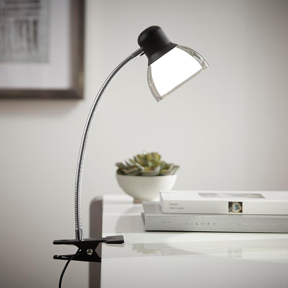 Black Integrated Led Clip Lamp, Clamp On Desk Lamp Home Depot