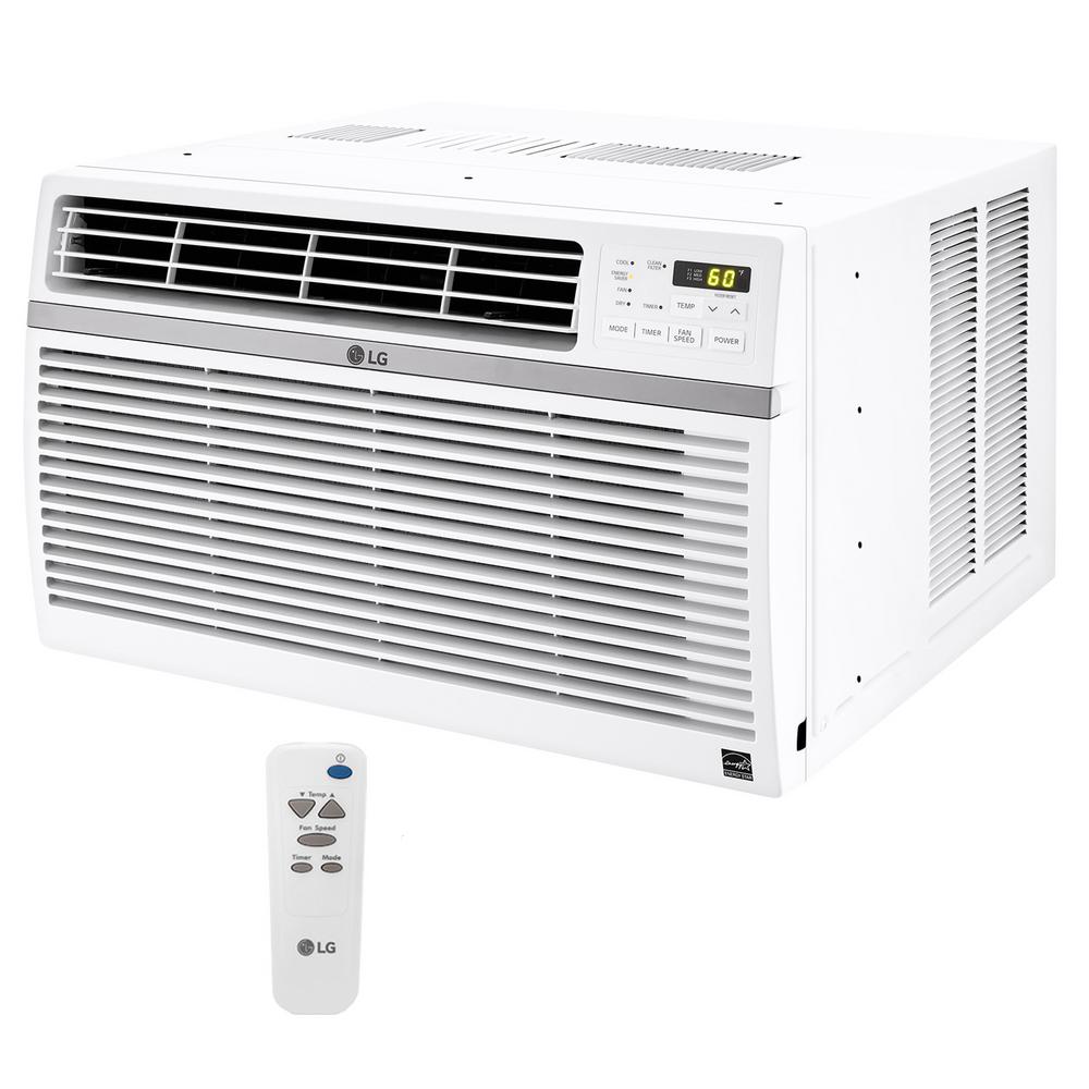 Lg Electronics 10 000 Btu 115 Volt Window Air Conditioner With Remote And Energy Star In White Lw1016er The Home Depot