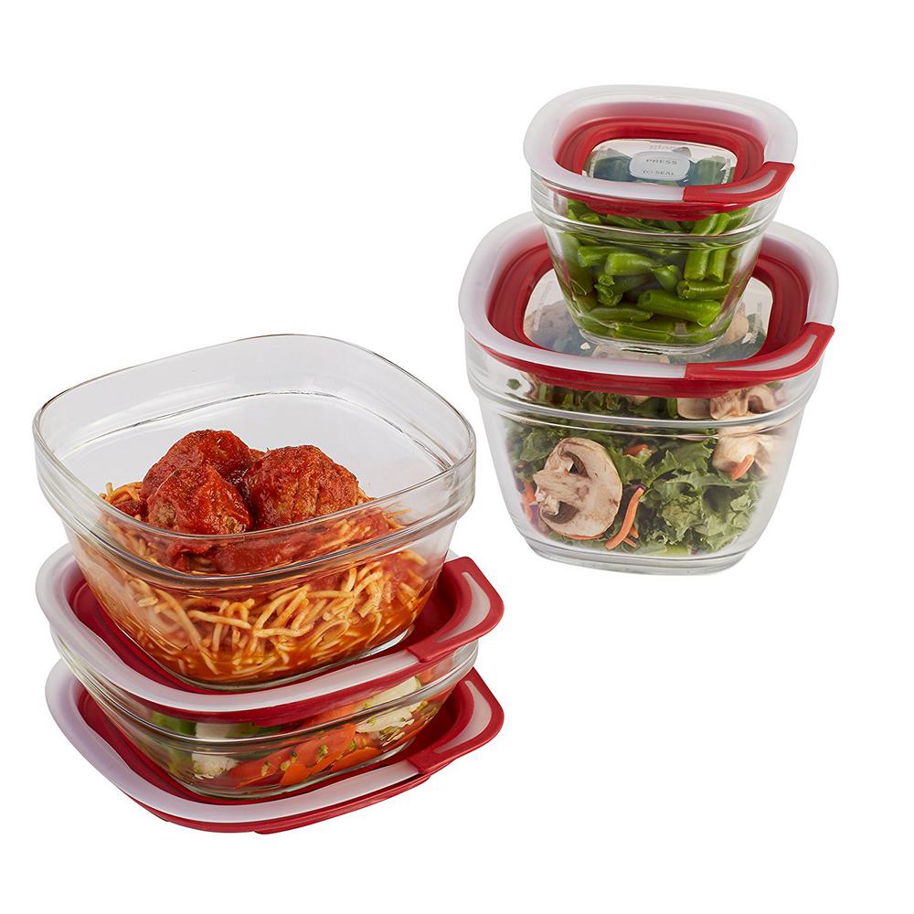 Rubbermaid 8-Piece Easy Find Glass Storage Container Set ...