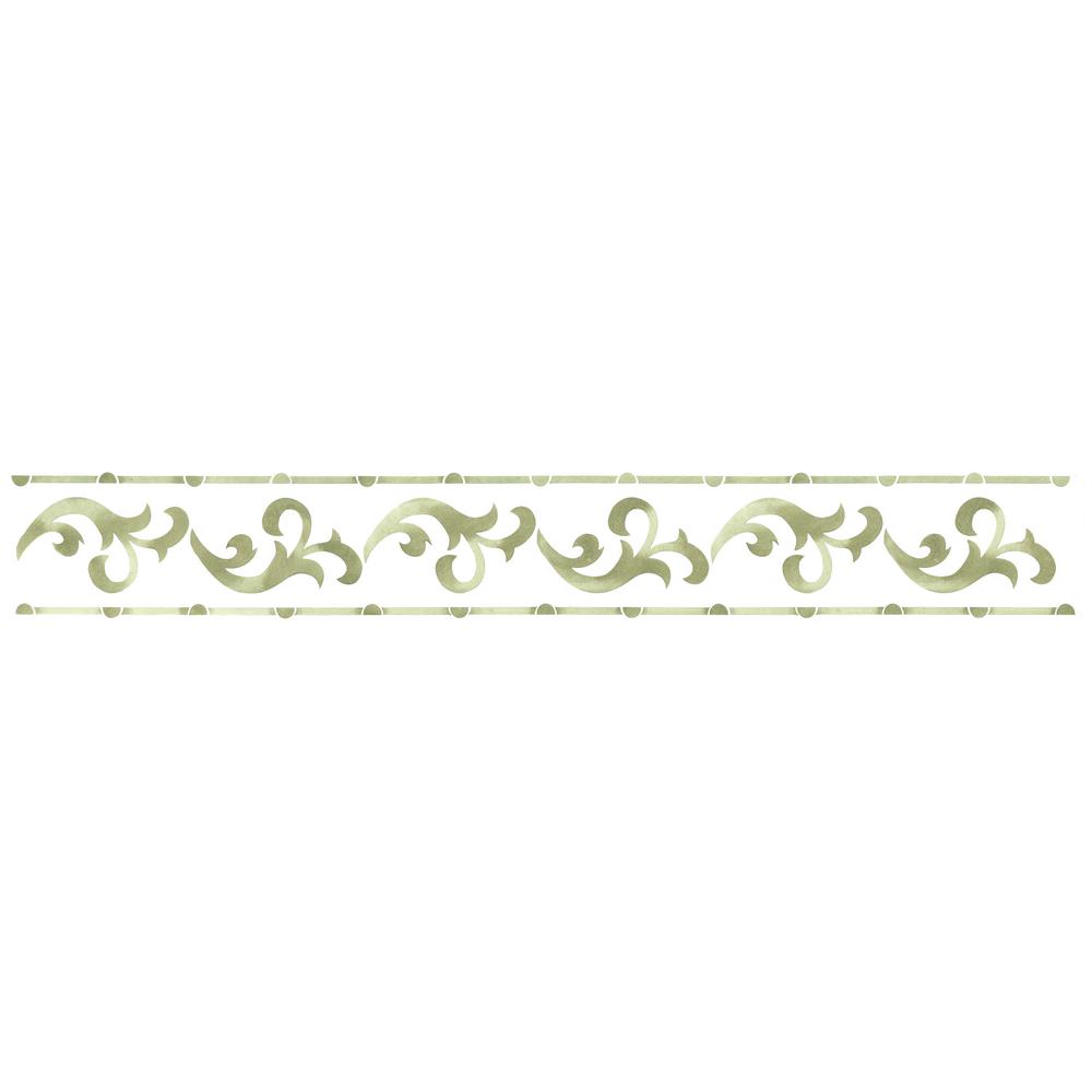 Stencils Craft Art Supplies The Home Depot Scroll With Wall Stencil