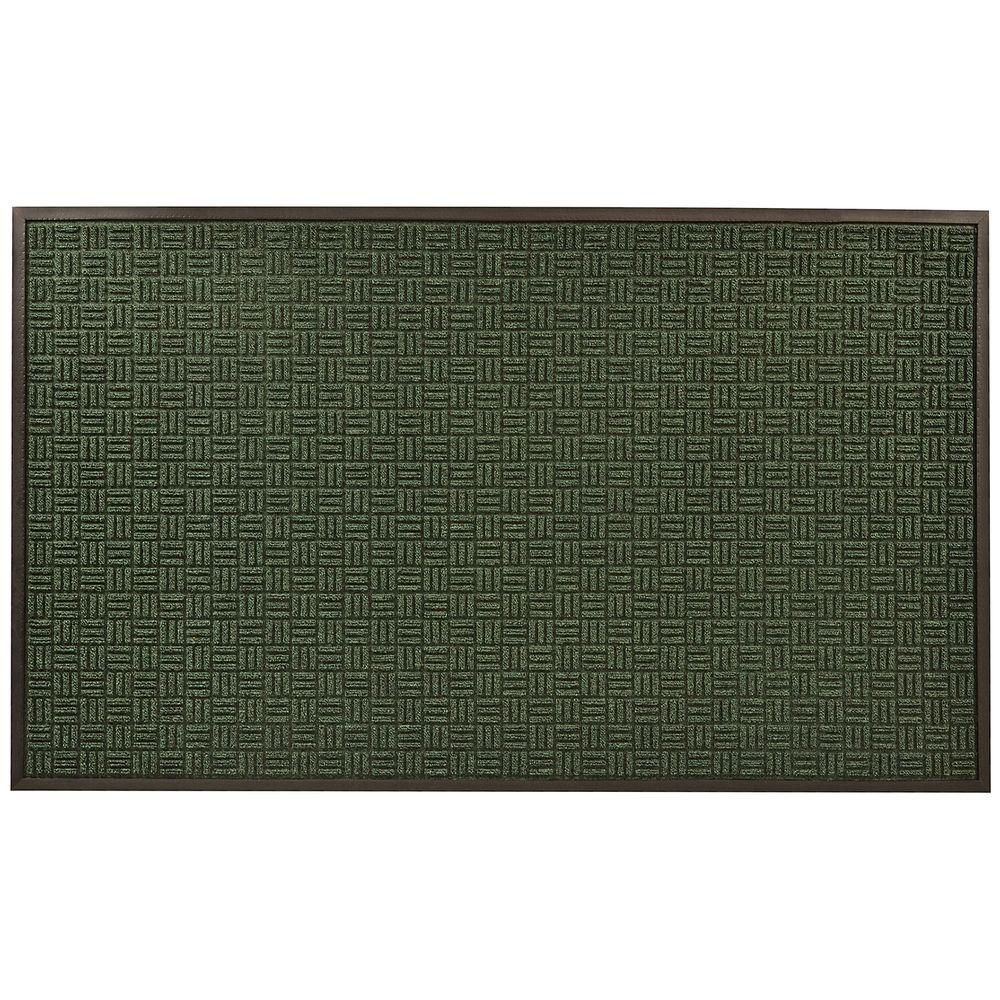 Hunter Green Rugs Flooring The Home Depot Portrait Green 48 In X 120 Rubber Backed Entrance Mat