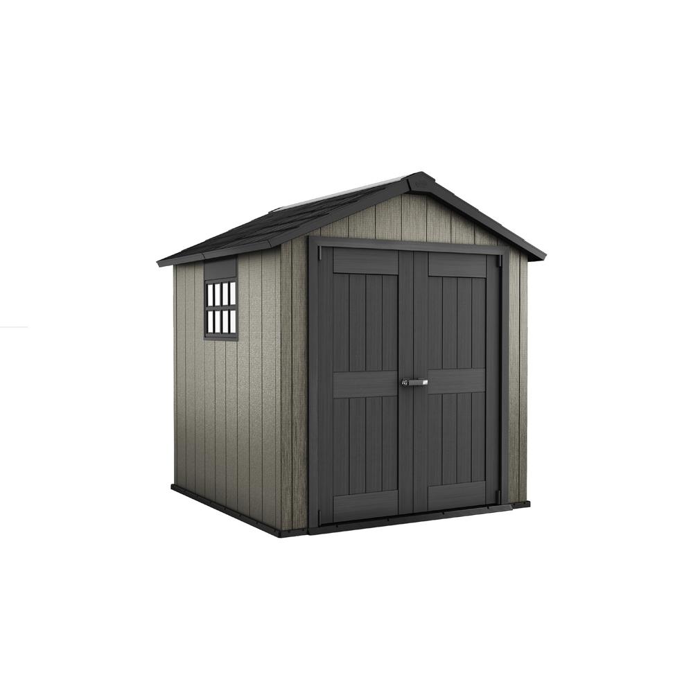 Keter Oakland 7.5 ft. x 7 ft. Plastic Outdoor Storage Shed ...