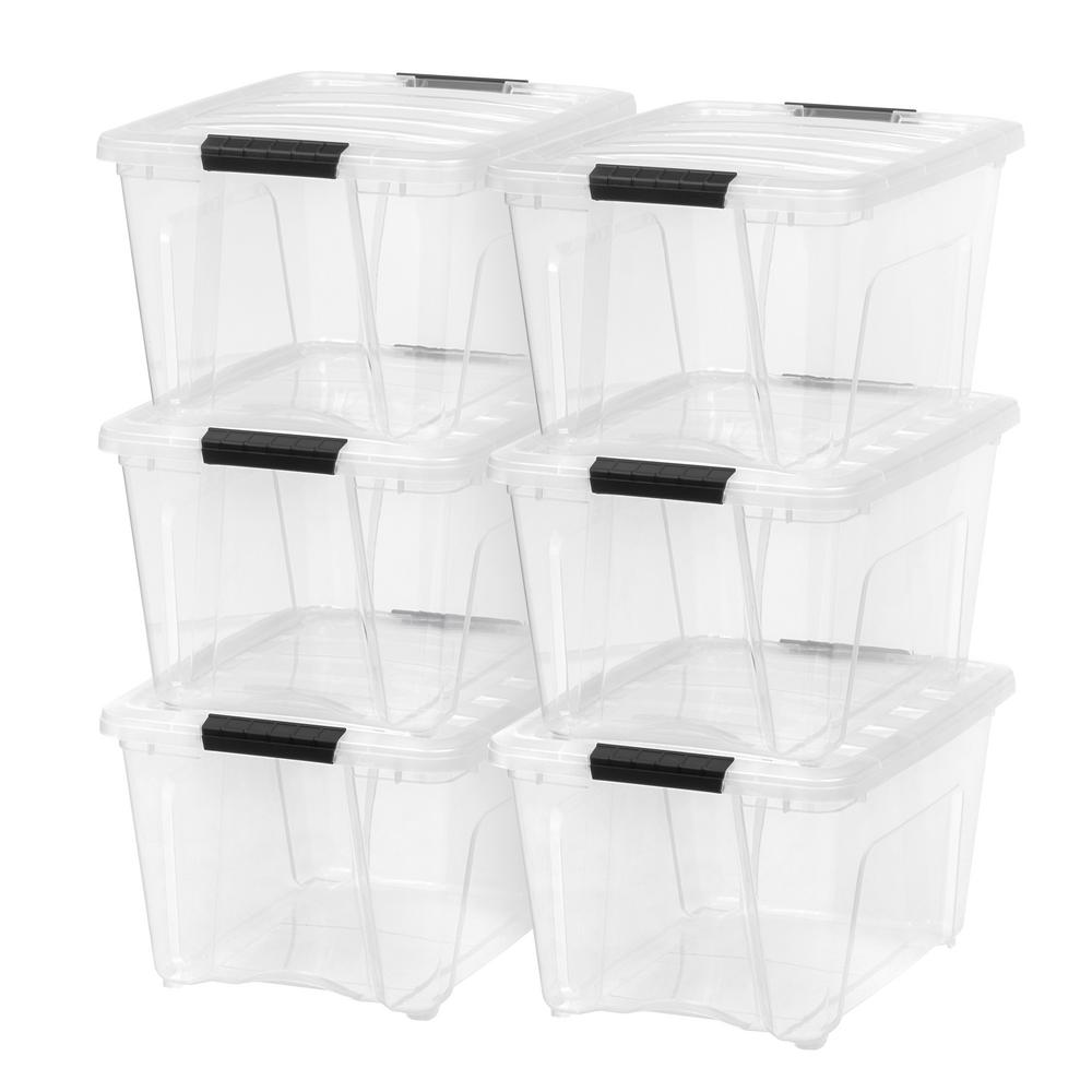 Iris 32 Qt Stack And Pull Storage Box In Clear 6 Pack 588244 Iris 32 Qt Stack And Pull Storage Box In Clear 6 Pack