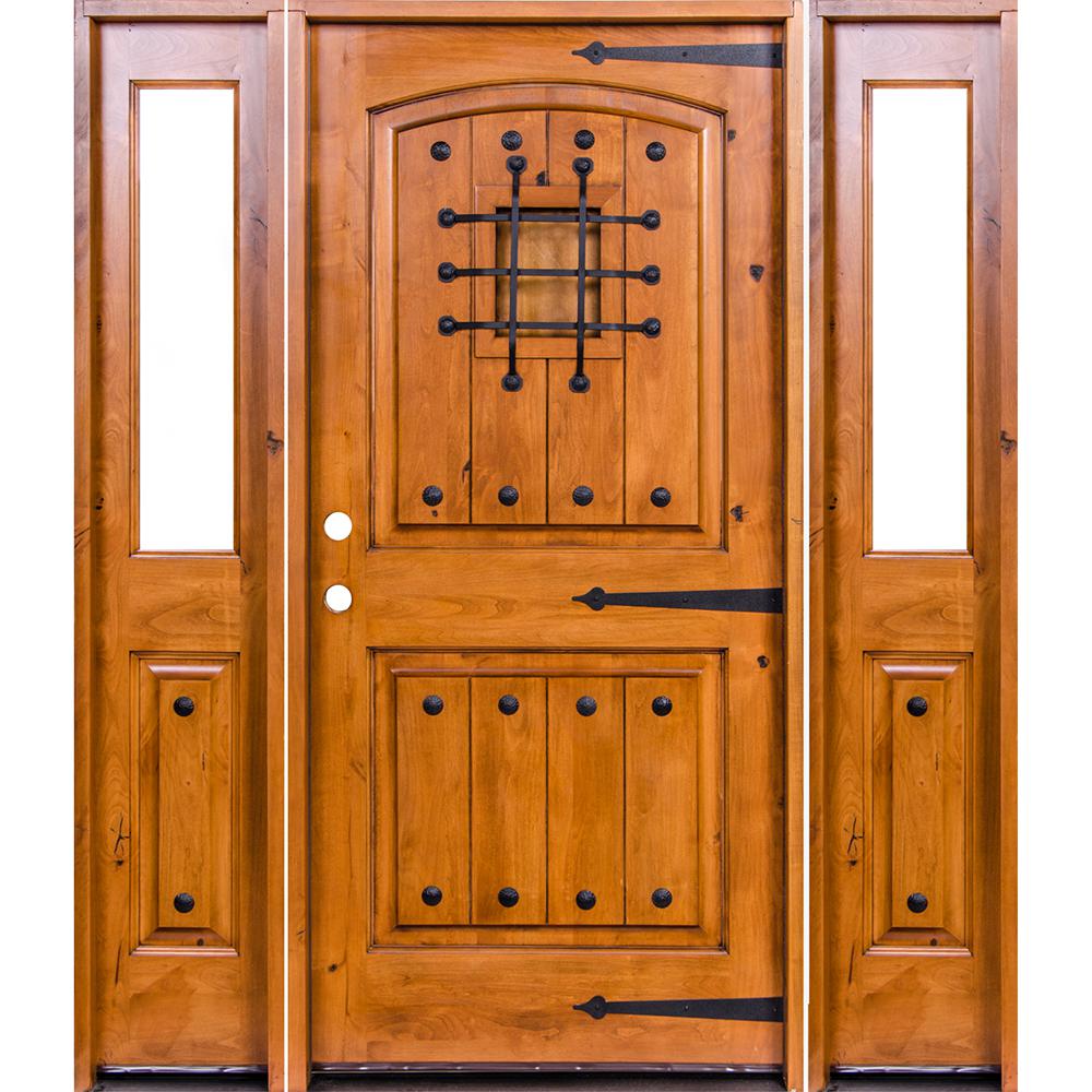 Krosswood Doors 64 In X 80 In Craftsman Alder 2 Panel 6 Lite