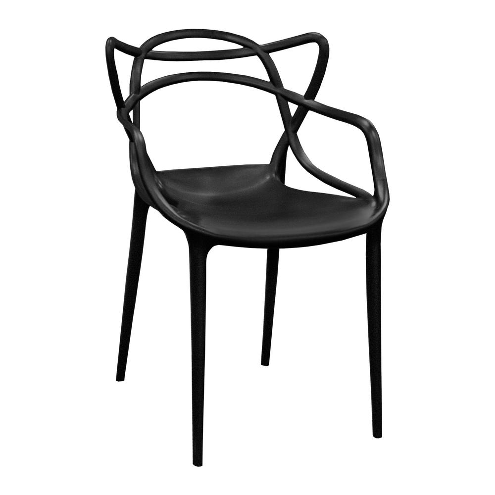 Mod Made Modern Plastic Black Loop Dining Side Chair Set Of 2 Mm Mod Made Modern Plastic Black Loop Dining Side Chair Set Of 2