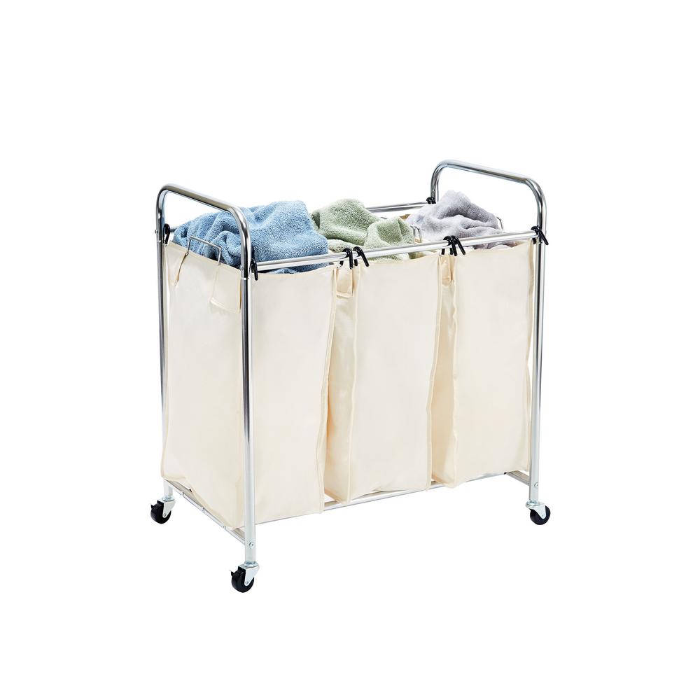 three bag laundry hamper