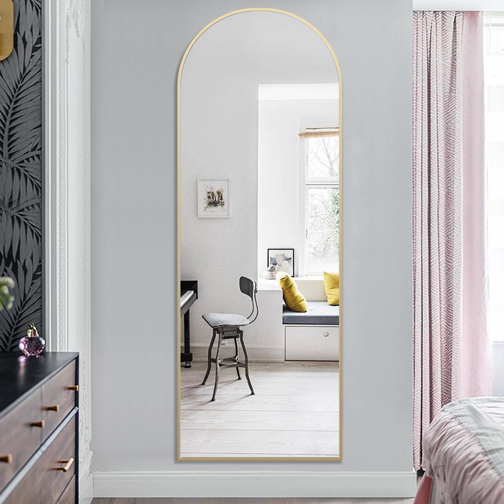 PexFix 65 x 22 Full Length Mirror Floor Mirror Stylish 45 /° Bevel Double Wooden Stitching Thin Frame Leaning Standing Wall Mounted Mirror Dressing Mirror Bedroom Mirror Black