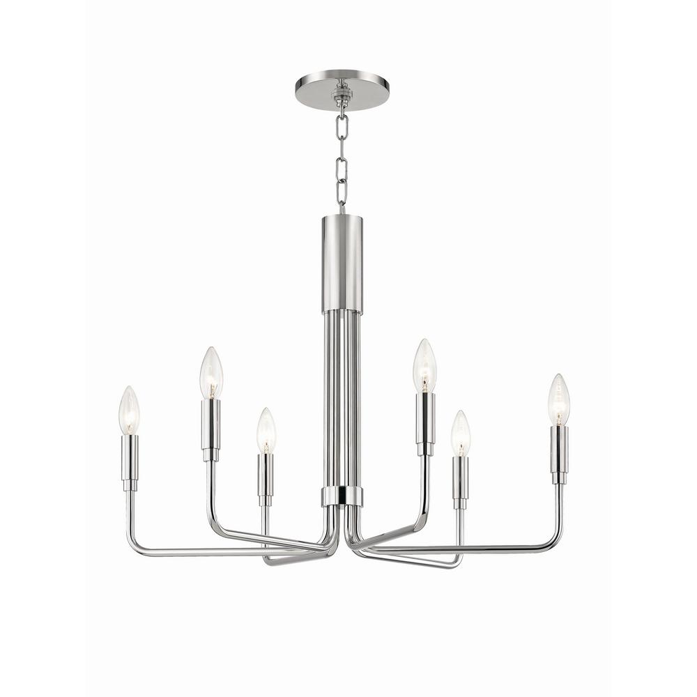 Mitzi By Hudson Valley Lighting Brigitte 6 Light 25 In W Polished Mitzi By Hudson Valley Lighting Brigitte 6 Light 25 In W Polished Nickel Pendant